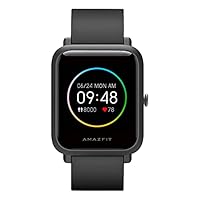 Amazfit Bip S Lite Smart Watch Fitness Tracker for Men, 30 Days Battery Life, 1.28”Always-on Display, 14 Sports Modes, Heart Rate & Sleep Monitor, 5 ATM Waterproof, for Android Phone iPhone(Black)