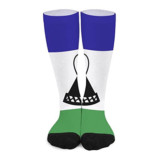 NLWQEKV Chaussettes drapeau du Lesotho chaussettes longues chaussettes colorées 3D hommes femmes chaussettes décontractées extensibles douces