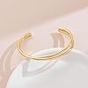WOWORAMA Dainty Gold Cuff Bracelets for Women Delicate Thin Wire Open Bangle Bracelets Stackable Minimalist Wrist Cuff Bracelets Flexible Adjustable Size (Thin Cuff) #1