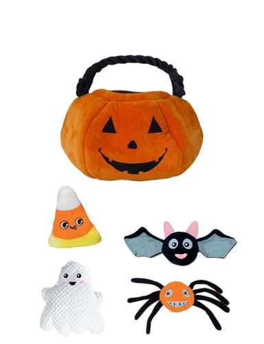 Hide and Seek Dog Toy, Halloween Jack O Lantern with 4 Interactiv...