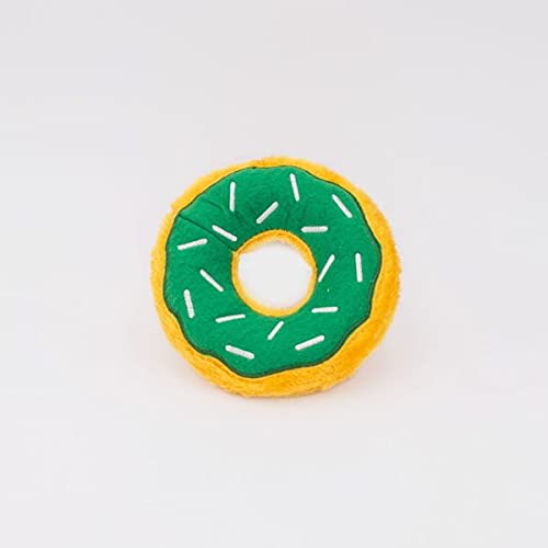 ZippyPaws - Original Donutz - No Stuffing, Squeaky Plush Dog Toy - St. Patrick's Shamrock Green, Original Size
