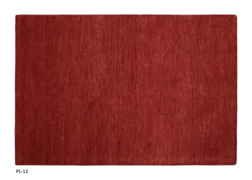 Fatto da WAWA Teppich Gabbeh Tappeto 100% lana rosso tinta unita 120 x 180 cm fatto a mano PL12