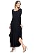 12 Ami Curved Hem V-Neck Long Sleeve Maxi Dress (S-XXXL) - Made in USA