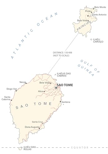 ConversationPrints Sao Tome and Principe Road Map GLOSSY POSTER PICTURE PHOTO PRINT BANNER