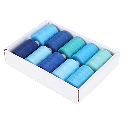 Hilos de costura en rollos AYNEFY 10 colores azul con caja miniatura 6