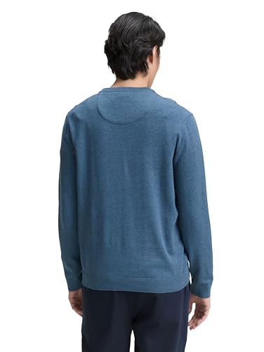 Tom Tailor Herren 1039805 Pullover, 38701 - Real Teal Melange, S – Ansicht 3