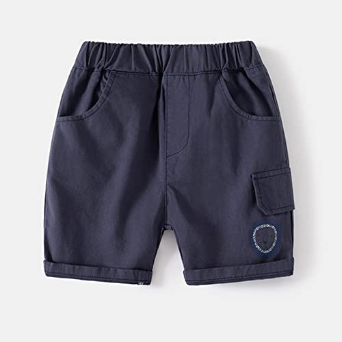 1 to 7 Years Toddler Children Boys Pull On Soild Sports Jogger Workout Cargo Casual Pockets Pants (Navy-3#cs, 4-5 Years)2