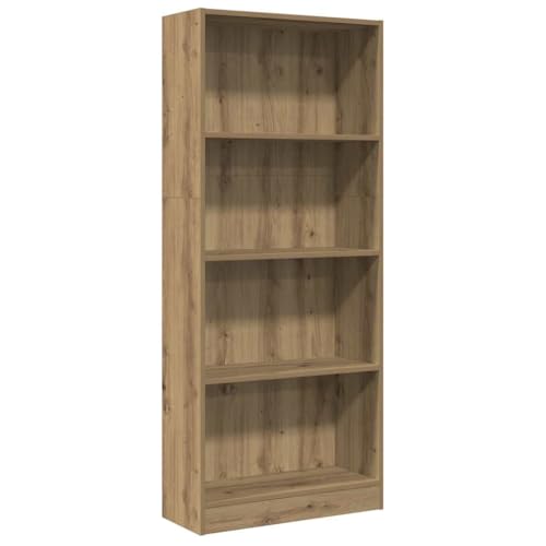 vidaXL Bücherregal, Bücherschrank Regal mit Stauraum, Standregal für Wohnzimmer Büro, Büroregal Aktenregal Aufbewahrungsregal, Artisan-Eiche Holzwerkstoff