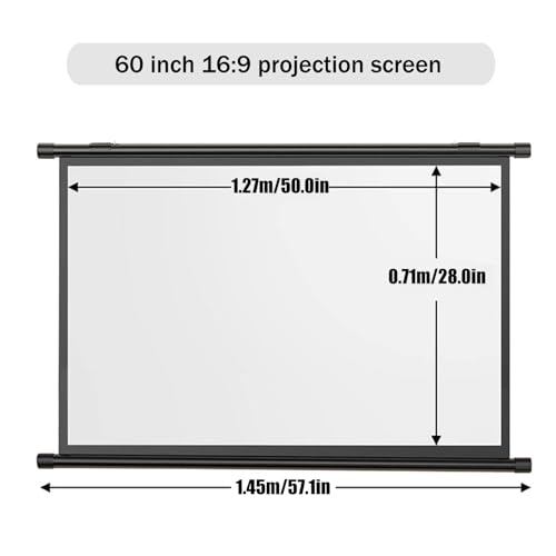 Pantalla Manual Para Proyector 60 Pulgadas 16:9 Blanco Mate miniatura 7
