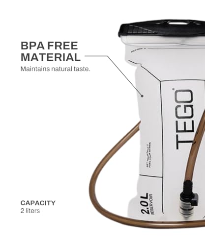 Image of TEGO Pacer 1L / 2L Hydration Reservoir | BPA-Free Running & Hiking Bladder | Snap-Lock Tube | Bite Valve | Compatible with Pacer Trail Vest