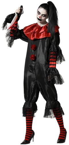 Atosa disfarce palhaço preto mulher adulto M