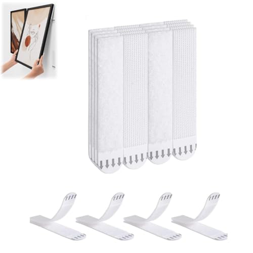 Image of Adhesive Hook and Loop Strips Heavy Duty, 24-Pairs(48 Strips) Double-Sided Sticky Picture Hanging Kit, Picture Hangers for Walls, Picture Hanging Hooks Without Nail, Removable Damage Free