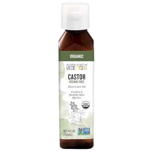 Aura Cacia Organic Castor Skin Care Oil | GC/MS Tested for Purity | 118ml (4 fl. oz.)