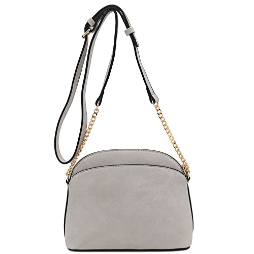 Image of FashionPuzzle Faux Leather Small Dome Crossbody Bag with Chain Strap