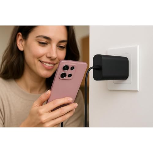 Image of Original 68W Motorola TurboPower Type-C Wall Charger + 1 M 6.5 Amp Cable, Gan Tech, Fastest for Moto Edge 60 Ultra, 60 Pro, 60 Fusion, 50 Ultra, 50 Pro, 50 Fusion, Moto G85, G73, G40, Tablet, Black