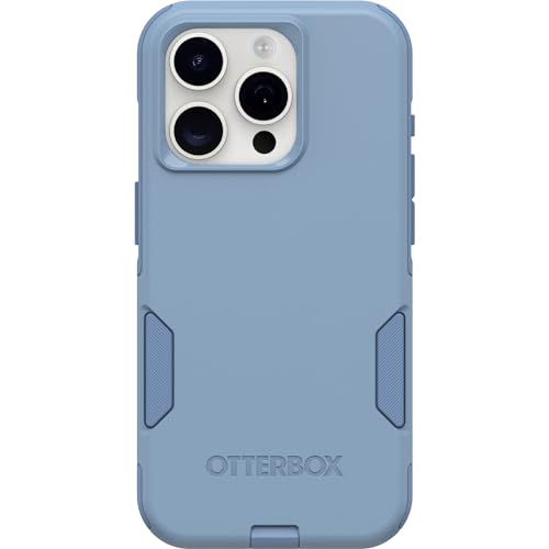 Image of OtterBox iPhone 15 Pro (Only) Commuter Series Case - Crisp Denim (Blue), Slim & Tough, Pocket-Friendly, with Port Protection