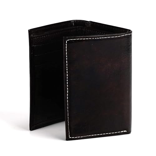ARIAT Men's Trifold Wallet - Genuine Leather with Feather Embossed Design, Brown4