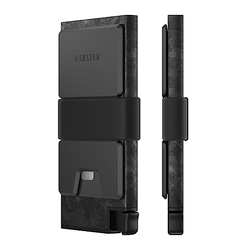Image of Ekster - Aluminum Cardholder Wallet - Metal Aluminum Wallet for Men - Fits 12 Cards, RFID Blocking Layer, Ultra-Thin, Minimalist, Push Button, Swift Card Access, Expandable, Trackable (Carbon Forged)
