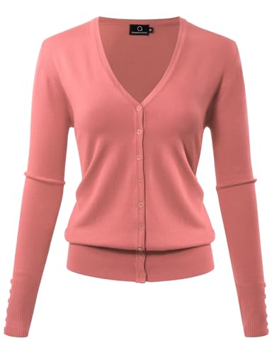 Image of Allsense Women's Long-Sleeve V-Neck Cardigan Sweater | Button Down, Lightweight Soft Knit