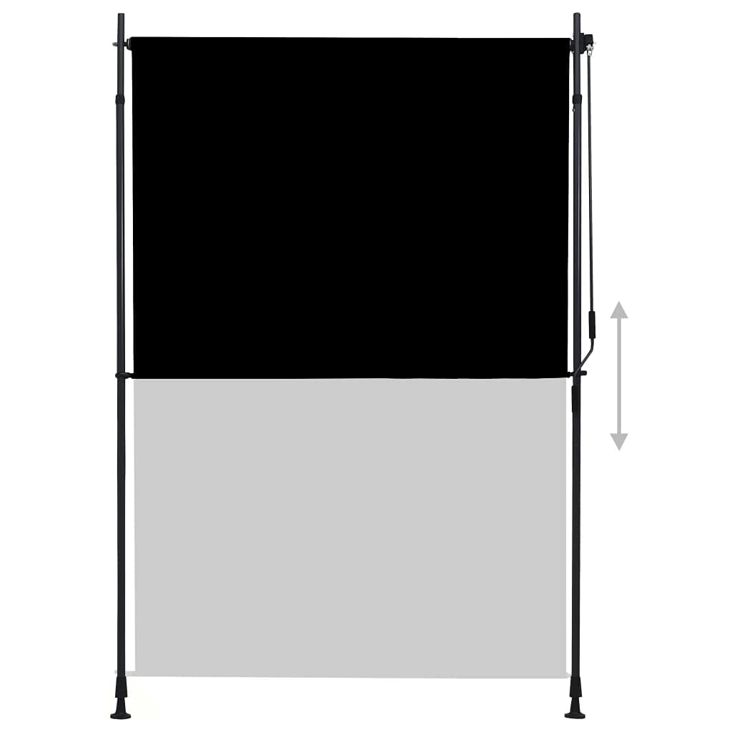 Homgoday Roleta zewnętrzna, 150 x 270 cm, antracyt, roleta zaciemniająca, do domu, biura, sypialni, pokoju dziecięcego, domu, ogrodu, 150 x 270 cm