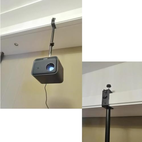 Adjustable Long Arm Projector Ceiling Mount Stand, Universal Ceiling Mount Projectors Holder, Metal Projector Hanging Mounts for Aurzen Nebula XGIMI AuKing and Most Mini Projectors, Webcams&Cameras