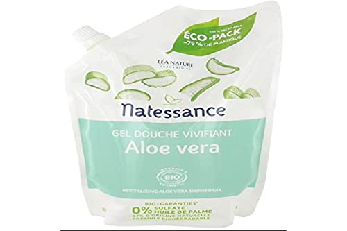 Natessance - Gel Douche Vivifiant - Aloe Vera - Certifié Bio Cosmos Organic Eco-pack 100% Recyclable - 650 ml Cover