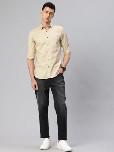 Image of Majestic Man Pure Cotton Smart Slim Fit Opaque Solid Casual Shirt
