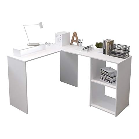 L-Shape Computer Desk with Storage Cover