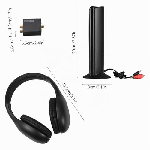 Jeffergarden Casque sans Fil pour Regarder la Télévision, Casque Supra-auriculaire Léger avec Une Portée de 98 Pieds, pour Les Personnes âgées et Les Amateurs de Télévision