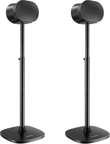 Perlegear Speaker Stand for Sonos Era 300 Adjustable Height 33-42 Sonos Era 300 Surround Sound Speaker Stand Floor Speaker Stand Supports up to 13.2 lbs with Cable Management Pair