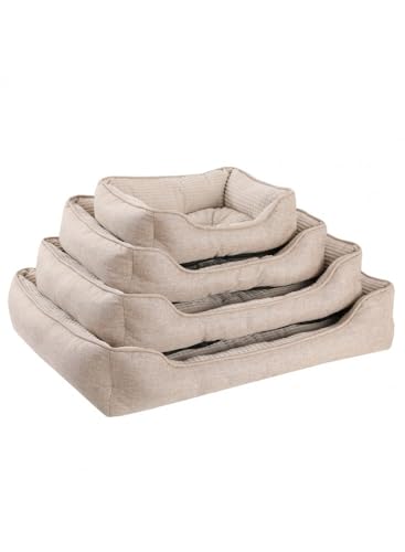 Panier rectangulaire toucher soft Mon ami Luki beige pour chien - 4