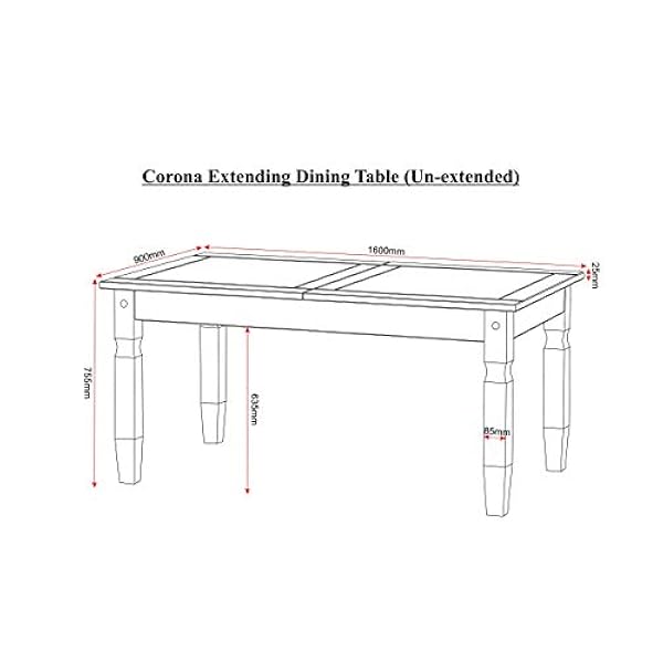 Seconique by Home Discount – Tavolo da pranzo allungabile – invecchiato e cerato