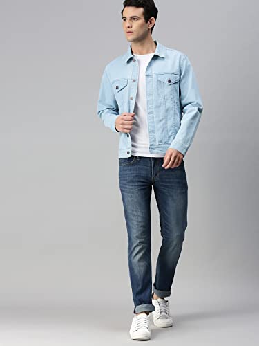 Image of Urbano Fashion Men's Regular Fit Washed Full Sleeve Denim Jacket