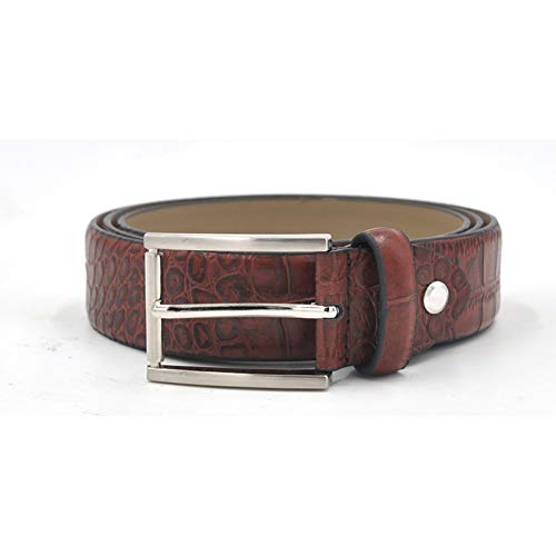 Ceinture pour homme en cuir marron rouge boucle métal accessoires de mode chic