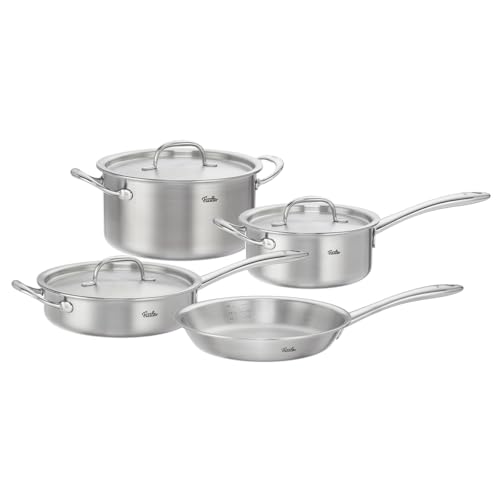 Fissler M5 Pro-Ply - Juego de utensilios de cocina de acero inoxidable de 5 capas de 7 piezas