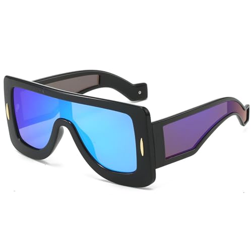 Fashion Mask Sunglasses for Women Men Futuristic Shield Sun Glasses Oversized Flat Top Sunnies