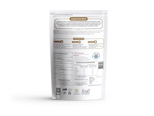 Image of Indian Kitchen Foods Instant Gujarati Dal Bhat - Freeze Dried, Gluten-Free, Ready-to-Eat Indian Vegan Meal
