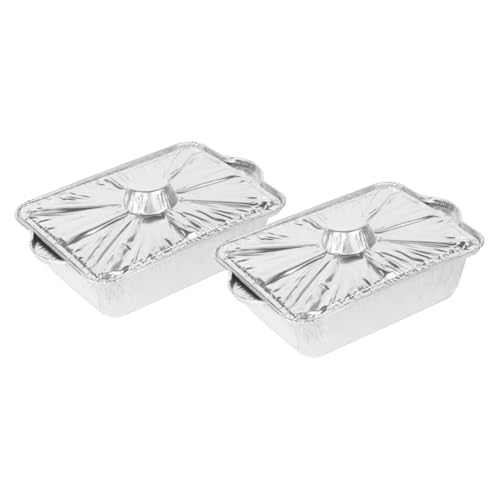 GRIRIW Outdoor Aluminum Grill Pan Baking Pan Foil Lid Versatile for BBQ Camping Cooking