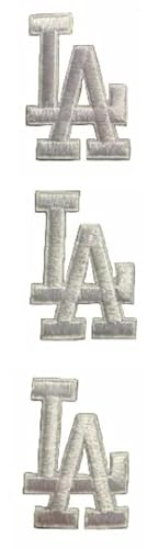 Iron-On Los Angeles Letter Patch White 3-Pack for Jackets & Bags