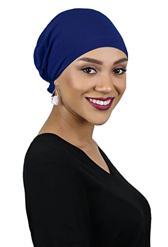 Head Scarf Wrap for Women Cancer Headwear Chemo Cap Head Coverings Turbans Pre Tied Scarves Scarfs Snood Bamboo Celeste