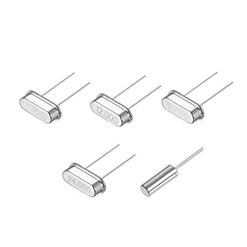 uxcell DIP Quartz Crystal Oscillators Resonators Kit, 11.0592MHz 12MHz 16MHz 24MHz HC-49S, 32.768KHz