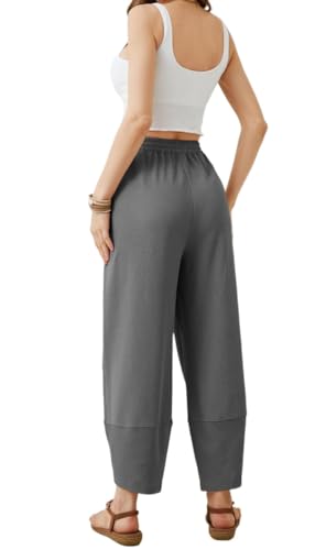 Womens Baggy Wide Leg Pants Casual Elastic Waisted Palazzo Harem Pants with Pockets4