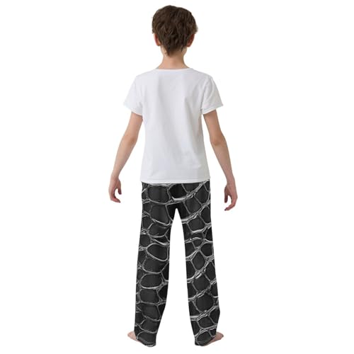 Boys' Pants Black Snake Skin Scales Long Bottoms Jogger Pants Elastic Waist Trousers with Pockets S-XL3