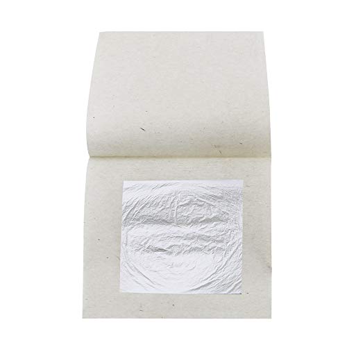 Feuille d'Argent Comestible, 6cm x 6cm 20 Pièces Feuille d'Argent Pur pour la Cuisine, Gâteaux et Chocolats, Décoration, Santé et Spa Masque Cover