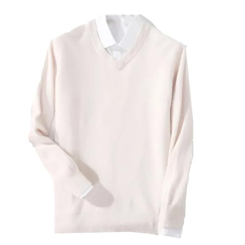 Men Cashmere Sweater Long Sleeve V Neck Knitted Pullover