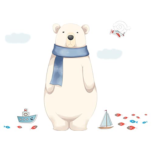 Vinilos decorativos de oso polar náutico Achang para habitaciones infantiles