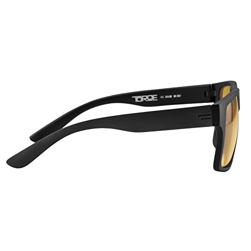 TOROE Eyewear HD Polarized Night Vision Driving RANGE Extra Large Frame Glasses Lightweight Durable TR90 Matte Black Frame3