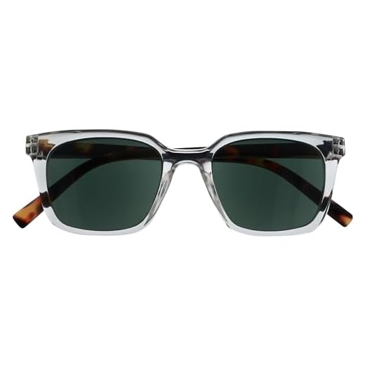 OPULIZE KOI Lunettes de Soleil - Large Monture Rectangulaire - Verres Teintés UV400 - Monture Transparente - Hommes Femmes - Charnières à Ressorts - S50-C
