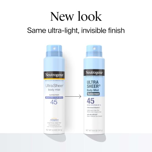 Neutrogena Ultra Sheer Sunscreen Spray SPF 45 Body Mist, 3 x 5 oz - image 2