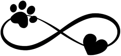 gainttattoo 6 Sheets Fake Tattoos Set Dog or Cat Paw Prints and Heart in Infinity Shape Lovely Tattoo Ink Temporary Tattoos suitable for Adult Women Men for Children Boys and Girls 3.7 X 3.7 Inch
